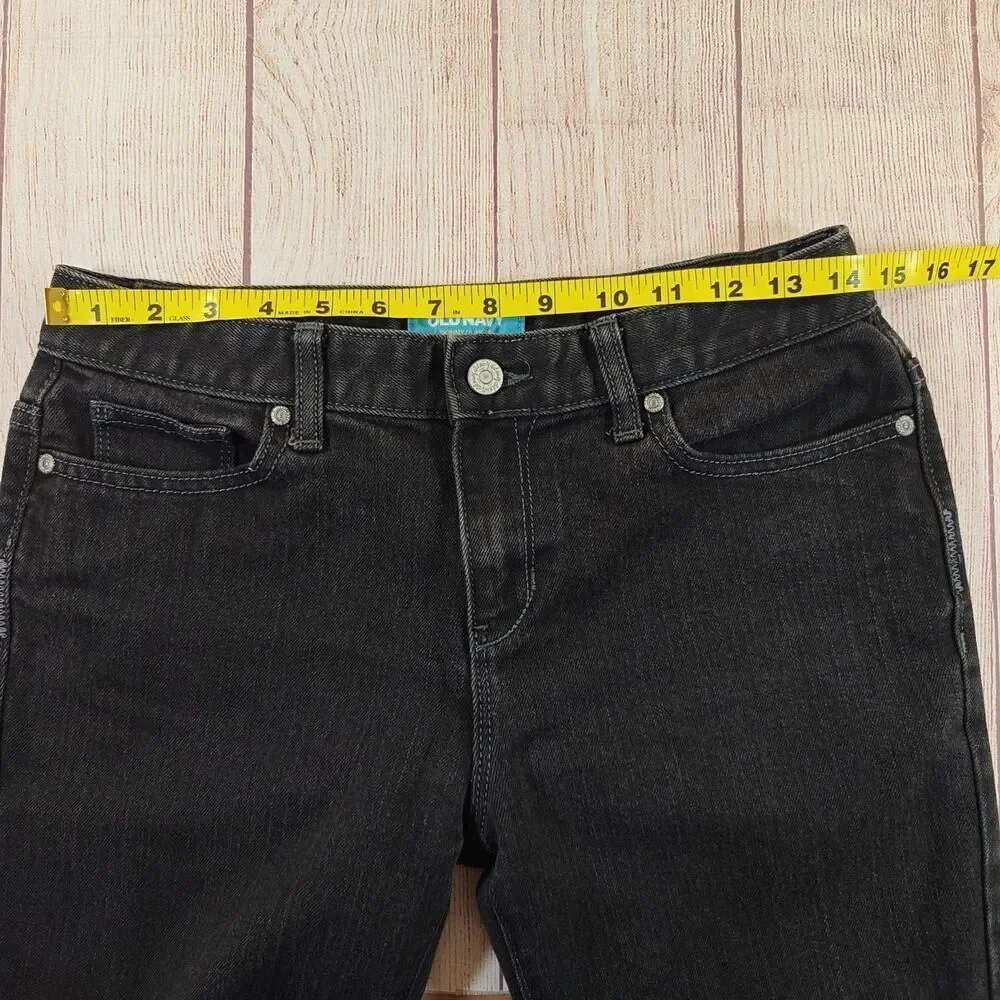 Girls Old Navy black straight leg jeans sz 16